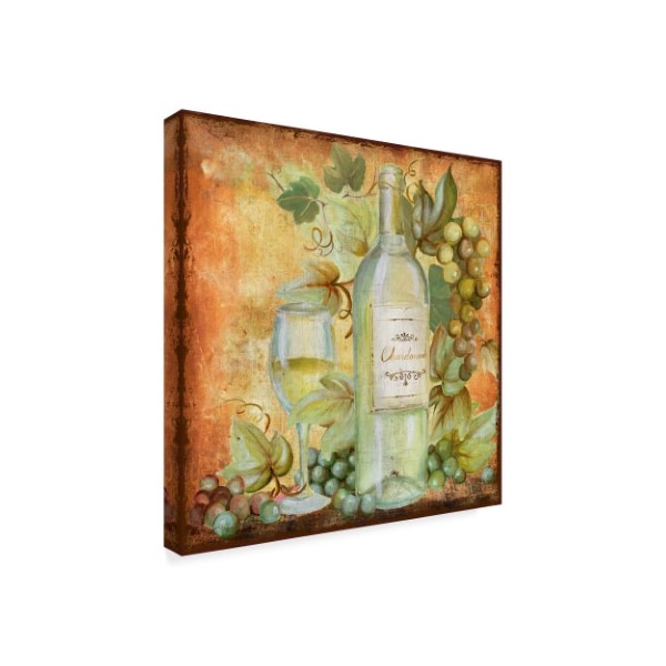 Art Licensing Studio 'Grapevine And Wine White' Canvas Art,18x18